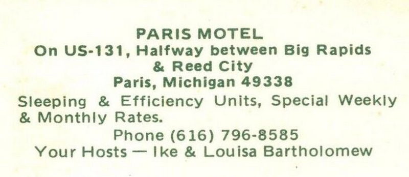 Paris Motel - Vintage Postcard (newer photo)